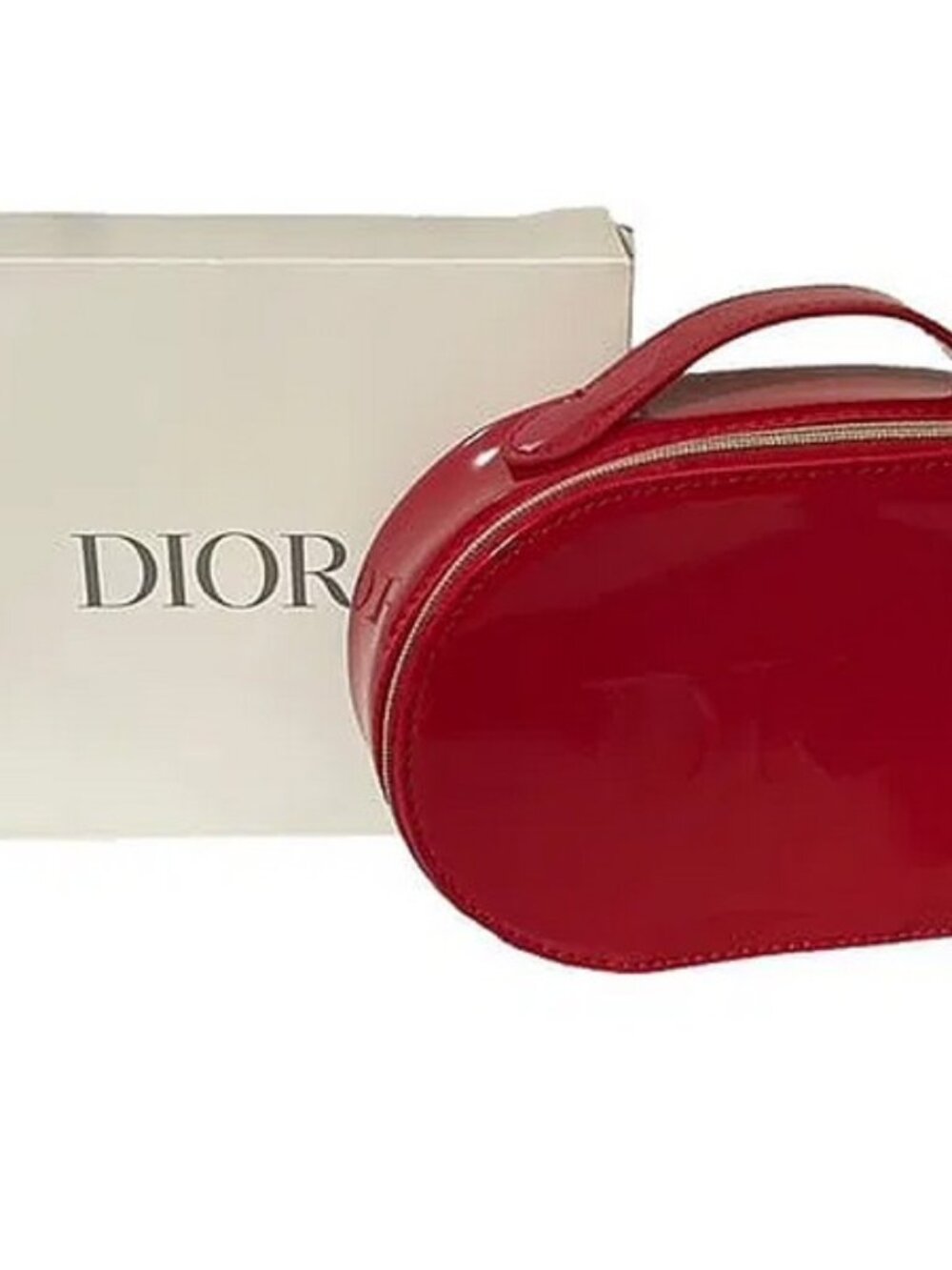 AUTHENTIC DIOR GWP CHERRY RED MINI EVE BAG OVAL EMBOSSED DIOR TOP HANDLE SEXY!